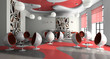 Interior of the modern cafe 3D rendering Interior of the modern cafe 3D rendering