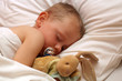 Photo: Petit garçon dormant avec son doudou Petit garçon dormant avec son doudou