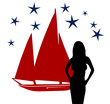 Woman and Sailing Boat