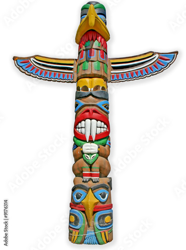 Totem isolated on white background.