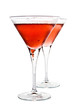 Red cocktail and riped cherry berry