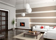 modern private interior (3D rendering).