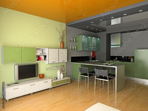 Kitchen Design Online Free on Photo  The Modern Kitchen Interior Design  3d Rendering     Victor