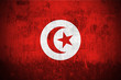 Photo: Weathered Flag Of Tunisia, fabric textured Weathered Flag Of Tunisia, fabric textured