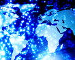 digital world with beautiful blue fibre optics