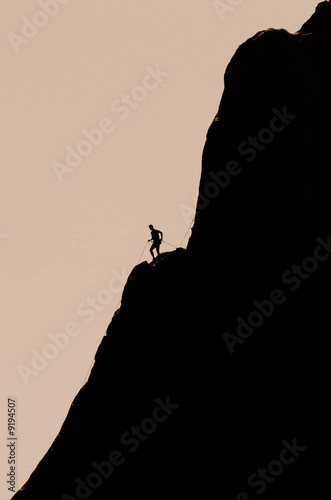 Rock climber silhouette at Garden of the Gods
