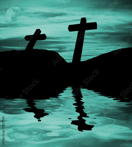 jesus on cross silhouette. christian cross silhouette