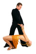 dancing couple isolated white background