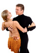dancing couple isolated white background