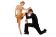 dancing couple isolated white background