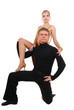 dancing couple isolated white background