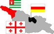 Georgia map vector illustration  with Abkhazia and South Ossetia