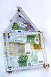 Bank notes and folding ruler