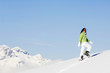 Woman walking uphill