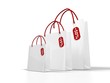 Illustration: white shopping bag on white background white shopping bag on white background