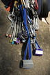 Person with mountaineering equipment, close=up