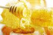 Honey spoon and honeycomb