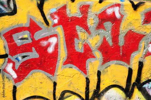 Photo: Wall of graffiti. Wall of graffiti.