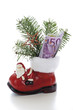 Santa boot with money