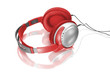 Music object. Headphones isolated on white
