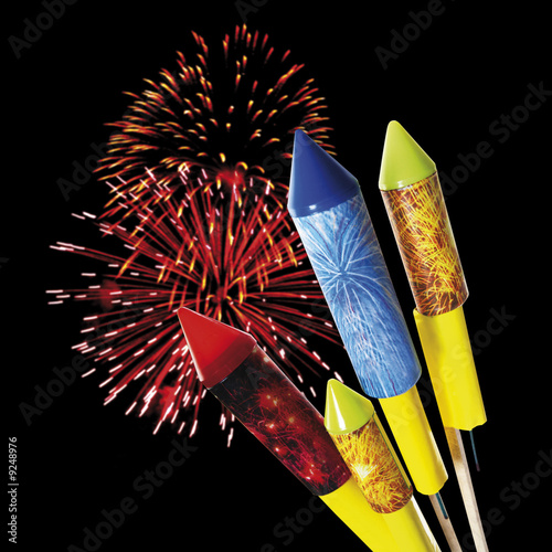 Foto: Firework and rockets, close-up Firework and rockets, close-up