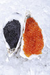 Caviar on ice, elevated view
