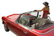 Foto: The antiquarian car isolated over white with clipping path. The antiquarian car isolated over white with clipping path.