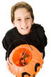 Adorable little boy dressed in his halloween costume