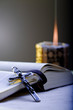 Old Cross and the Holy Bible laying on the table
