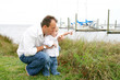 Foto: boy and father at marina boy and father at marina