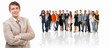 Happy business man with arms crossed,isolated