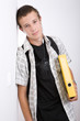happy teenager preparing to school