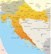 Abstract vector color map of Croatia country