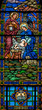 Stained glass window of Nativity from 1899 panorama