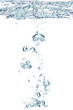 air bubbles in water under blue lighting.
