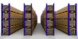 3D render of racking full of boxes