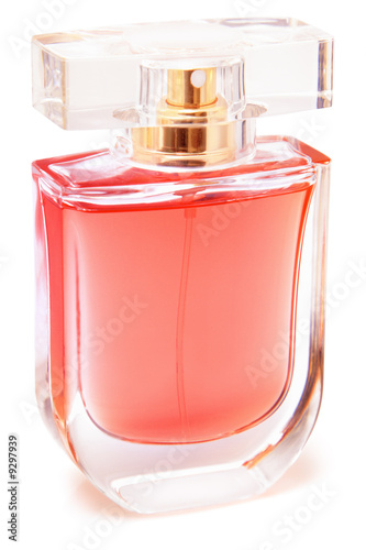 Photo: Bottle of perfume isolated on a white background Bottle of perfume isolated on a white background