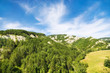 Alps mountains and blue sky.