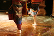 a traditional dance in a show at Thailand