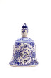 Blue and white hand-painted ceramic bell