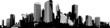 Black and white panorama city. Vector art