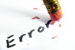 closeup of a pencil erasing an 