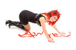 sexy devil woman isolated on the white background sexy devil woman isolated on the white background