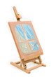 easel and picture on white background easel and picture on white background