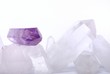 Amethyst energized on quartz crystals -  semiprecious gems
