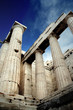 ancient pillars at the acropolis of athens
