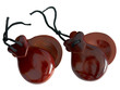 Two Spanish Castanets isolated over white with clipping path Two Spanish Castanets isolated over white with clipping path