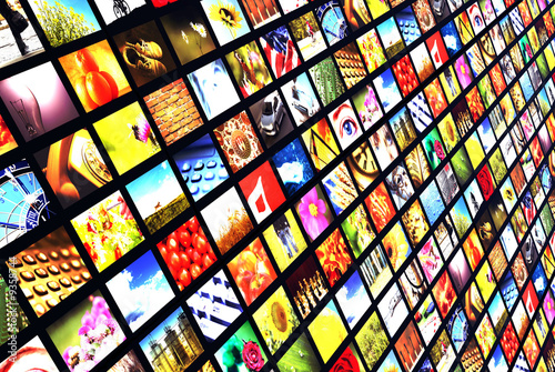 wall of many flat screens