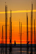 yachts at sunset at pirita harbor, Tallinn, Estonia