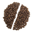chicchi di caffé che formano un chicco grande